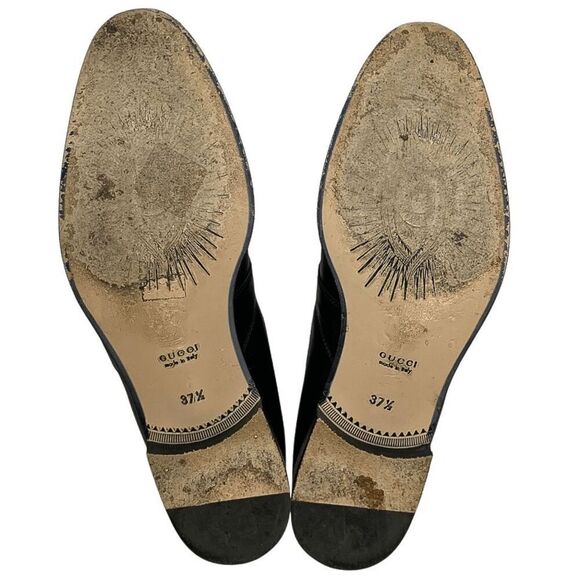 Gucci Interlocking G Logo Perforated Brogue Ankle Boot EU 37.5 US 7.5 Leather - Picture 10 of 11